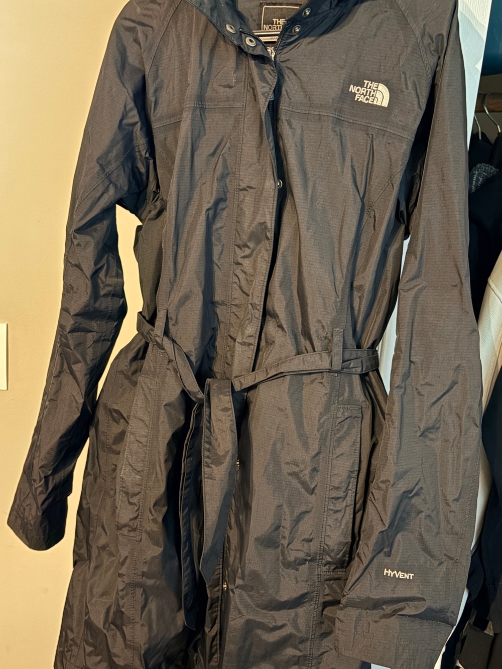 The North Face Black Women's Trench Coat with Waist Tie
